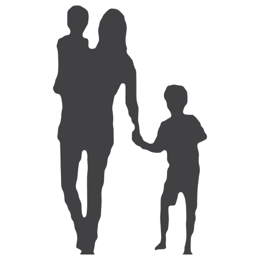 Mothers day silhouette with kids PNG Design