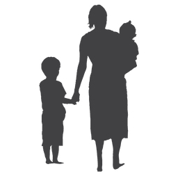 Mothers day silhouette in gray Transparent PNG