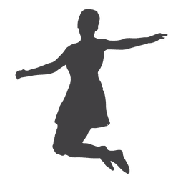 Woman jumping silhouette PNG Design
