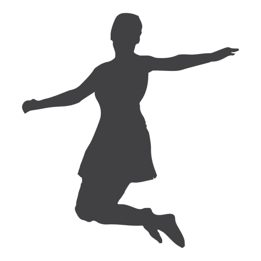Frau springendes Schattenbild PNG-Design