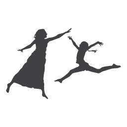 Dos mujeres saltando silueta Diseño PNG