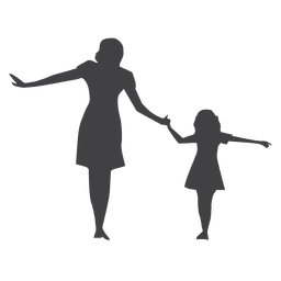 Mother and kid walking silhouette PNG Design Transparent PNG