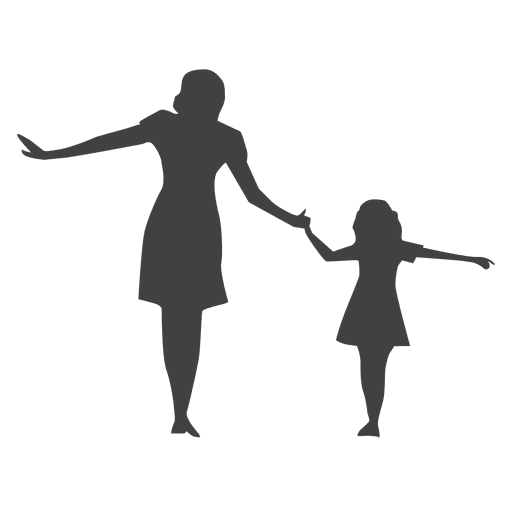 Download Mother and kid walking silhouette - Transparent PNG & SVG vector file