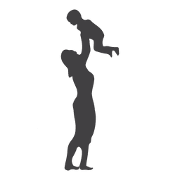 Mothers playing with toddler silhouette PNG Design Transparent PNG