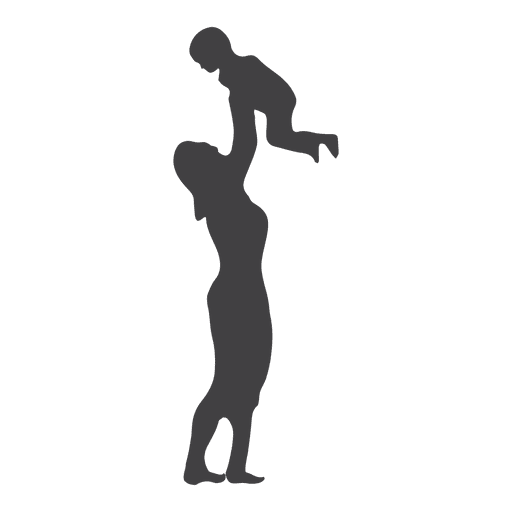 Mothers playing with toddler silhouette PNG Design