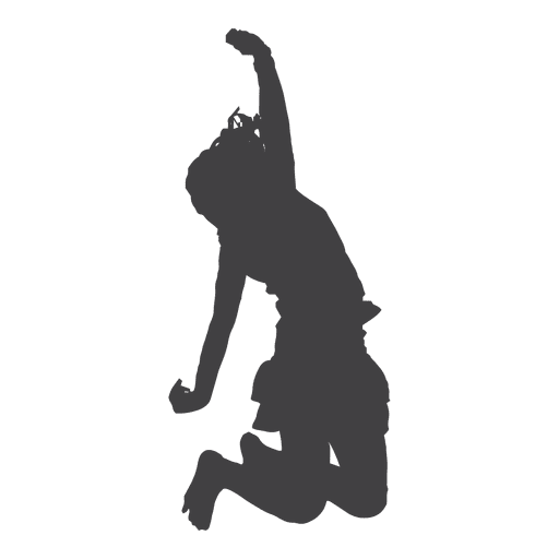 Happy woman jumping silhouette PNG Design