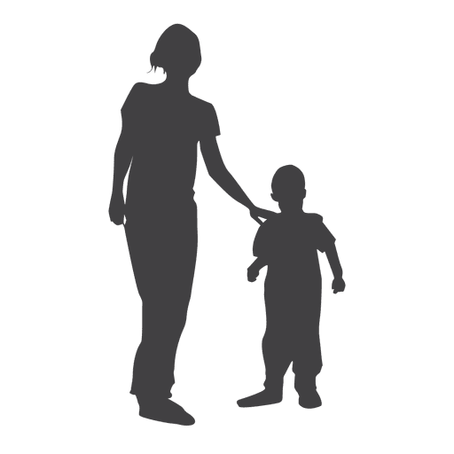 Mother and child silhouette PNG Design