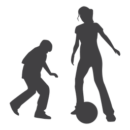 Kids playing with ball silhouette PNG Design