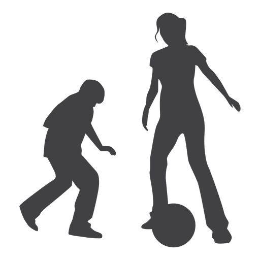 kids playing soccer silhouette