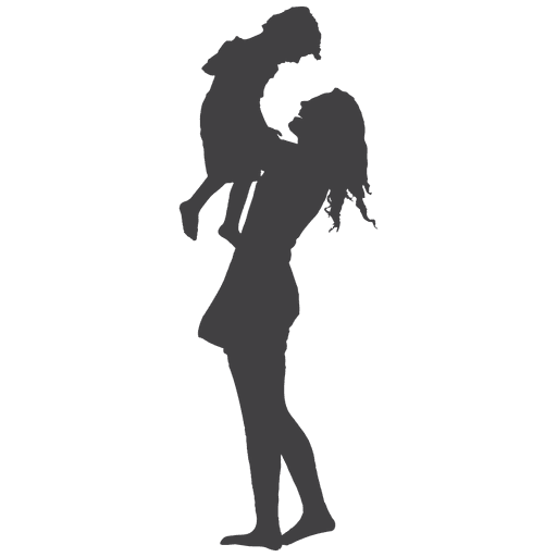 Mothers day silhouette of woman and child PNG Design