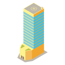 Torre isométrica de vários andares Desenho PNG