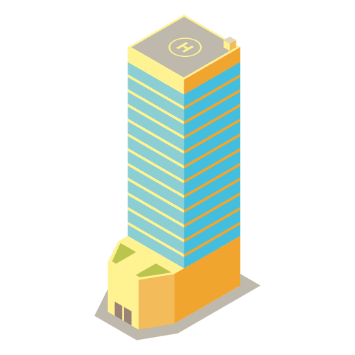 Multi storied isometric tower PNG Design