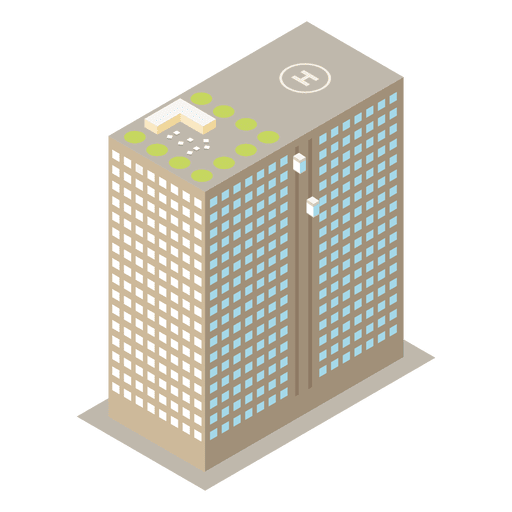 Icono de edificio isom?trico de varios pisos Diseño PNG