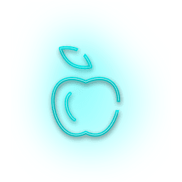 Neonblaues Apfelsymbol PNG-Design