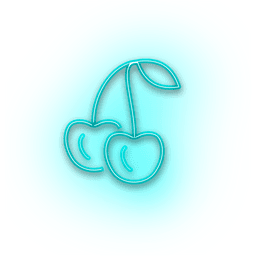 Neon blue cheery icon Transparent PNG
