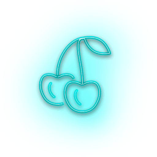 Neon blue cheery icon PNG Design