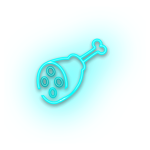 Neon blue chicken icon PNG Design