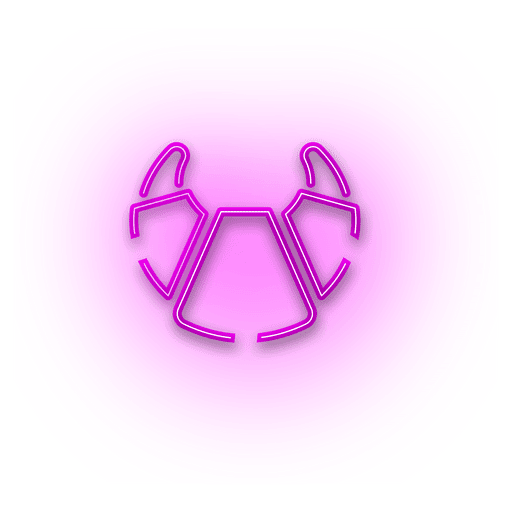 Neon pink croissant icon