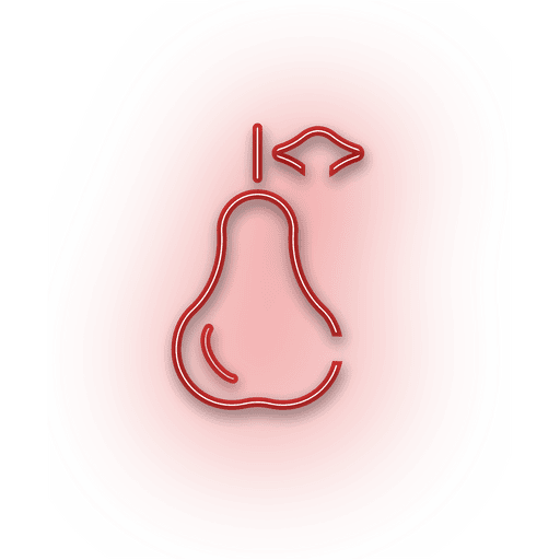 Ícone de goiaba vermelho neon Desenho PNG