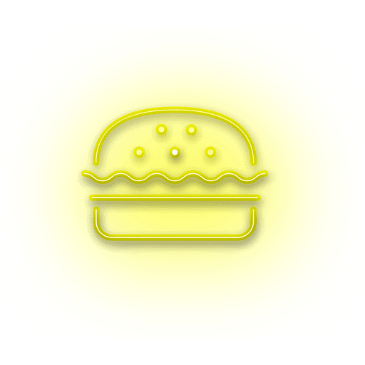 Neon yellow burger icon PNG Design