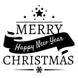 Neujahrs-Weihnachtsband-Etikett PNG-Design