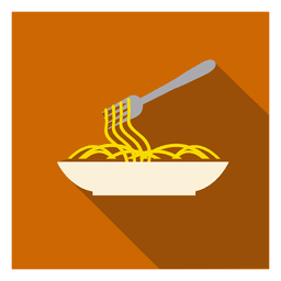 Ícone quadrado de prato de macarrão Desenho PNG