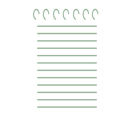 Icono plano de papel de Bloc de notas Diseño PNG