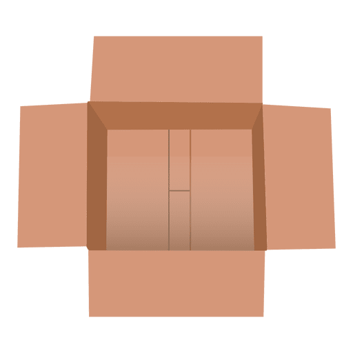 Open cardboard box PNG Design
