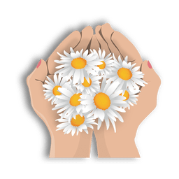 Flores de mão aberta Desenho PNG