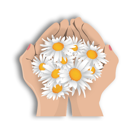 Blumen mit offener Hand PNG-Design