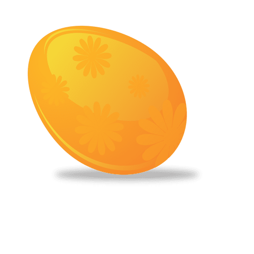 Download Orange floral Easter egg in 3D - Transparent PNG & SVG vector file