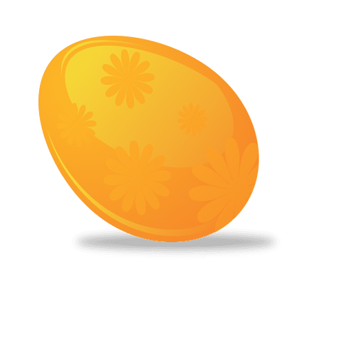 Ovo de Páscoa floral laranja em 3D Desenho PNG