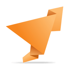 Orange gefaltete Origami-Banner PNG-Design