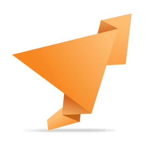 Orange gefaltete Origami-Banner PNG-Design