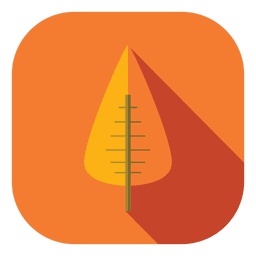 Orange leaf tree icon