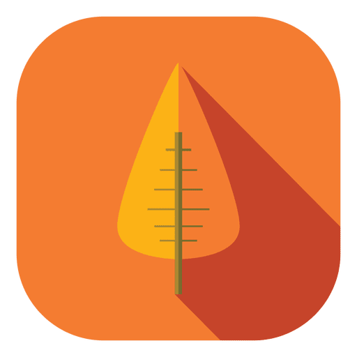 Orange leaf tree icon PNG Design