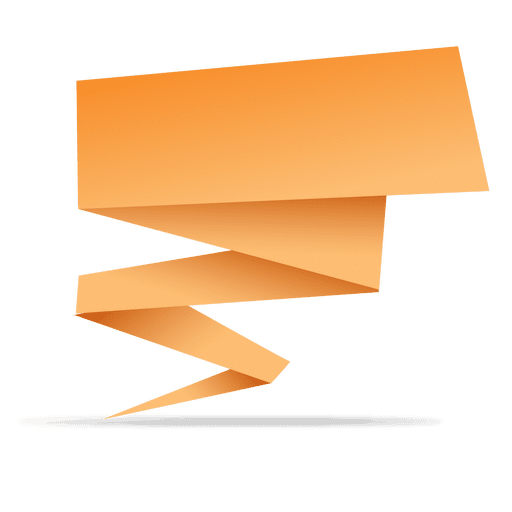 Banner rectangular naranja de origami Diseño PNG
