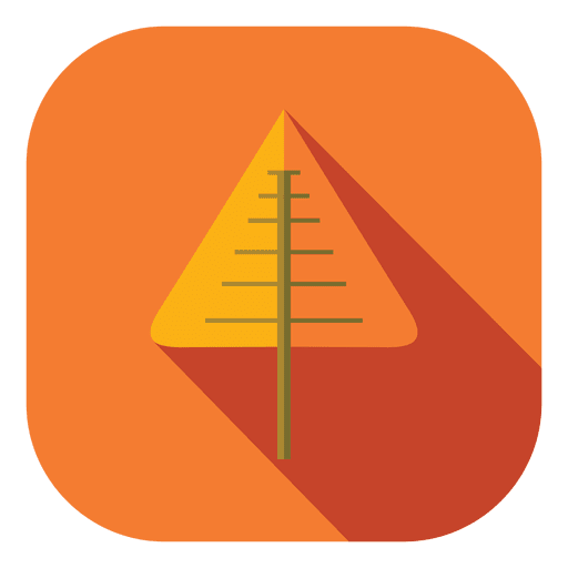 Ícone de árvore quadrada laranja Desenho PNG