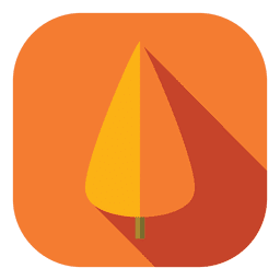 Árbol naranja de dos pliegues Diseño PNG