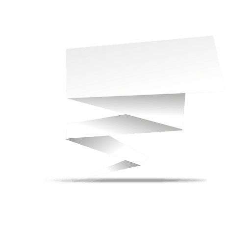 Banner cuadrado blanco origami Diseño PNG