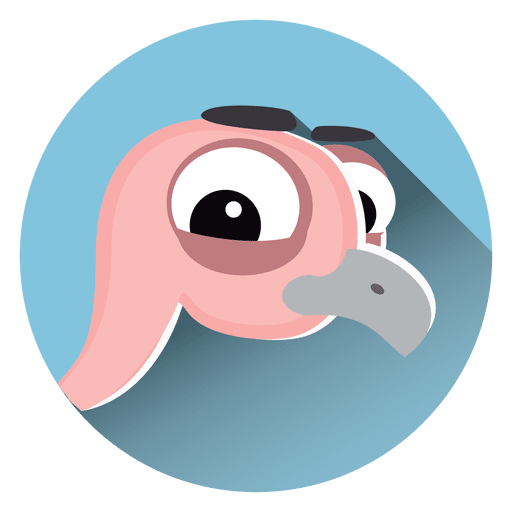 Icono de círculo de dibujos animados de avestruz Diseño PNG