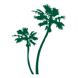 Palm Trees Green Silhoutte PNG Design Transparent PNG