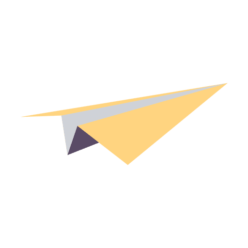 Flaches Papierflugzeugsymbol PNG-Design