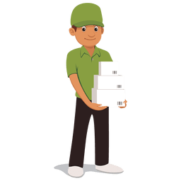 Desenhos animados de homem de entrega de parcela Desenho PNG