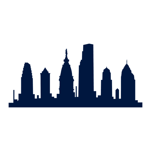 Philadelphia city skyline silhouette PNG Design