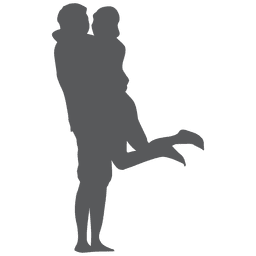Picking up couple silhouette Transparent PNG