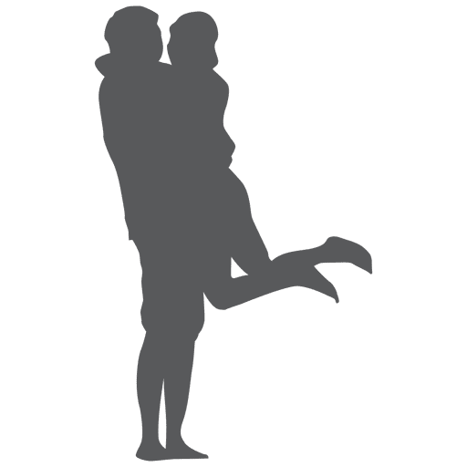 Picking up couple silhouette PNG Design