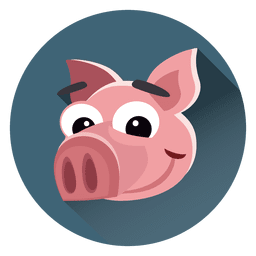 Pig cartoon circle character Pig cartoon circle character