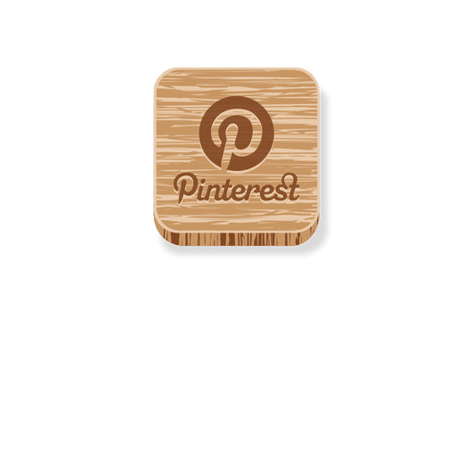 Icono de estilo de madera de Pinterest Diseño PNG