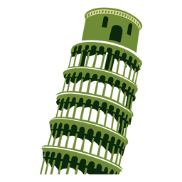 Pisa tower cartoon draw PNG Design